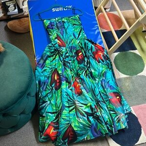 Tropical Strapless Dress